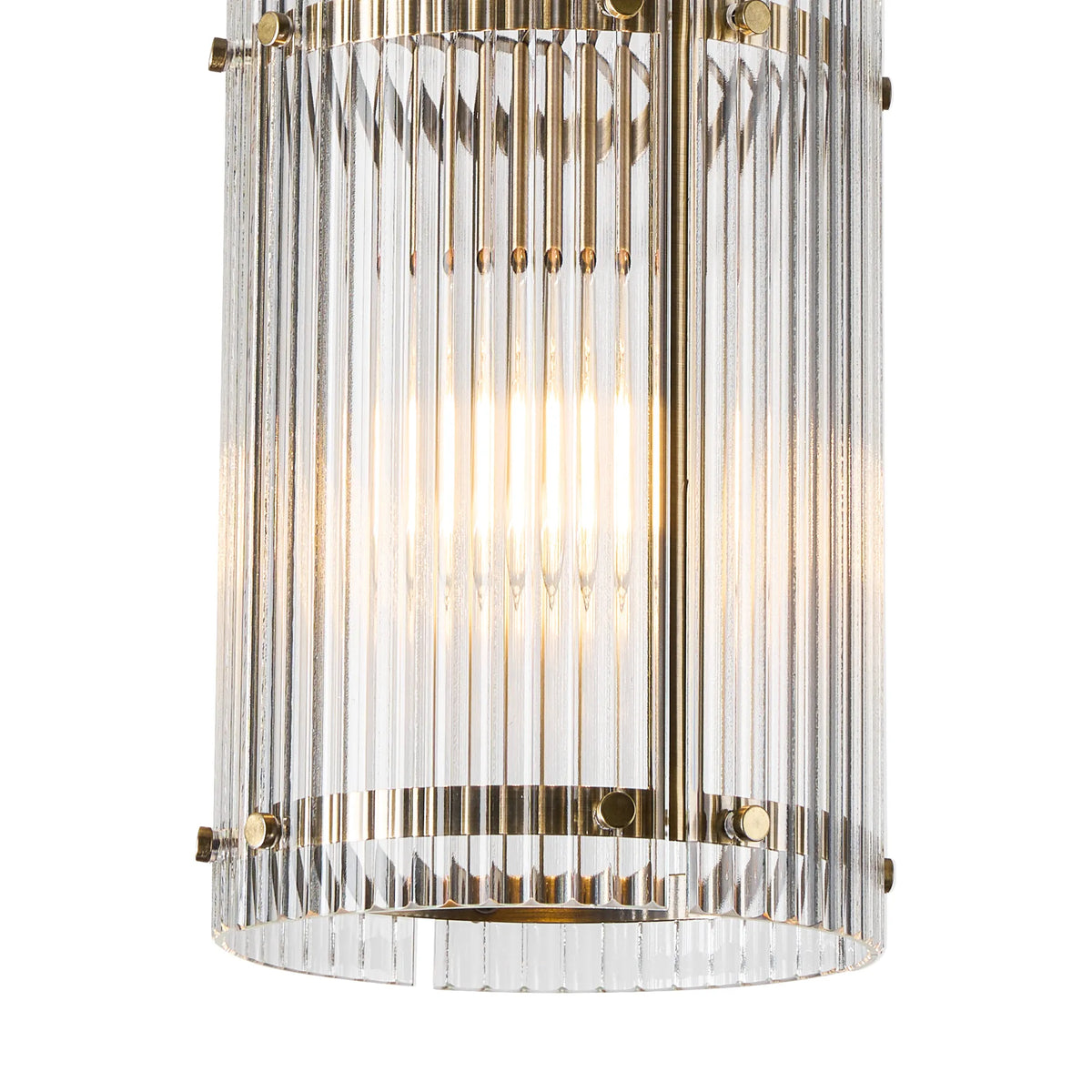 Portarlington 20.5cm Pendant  Wide Ribbed Glass
