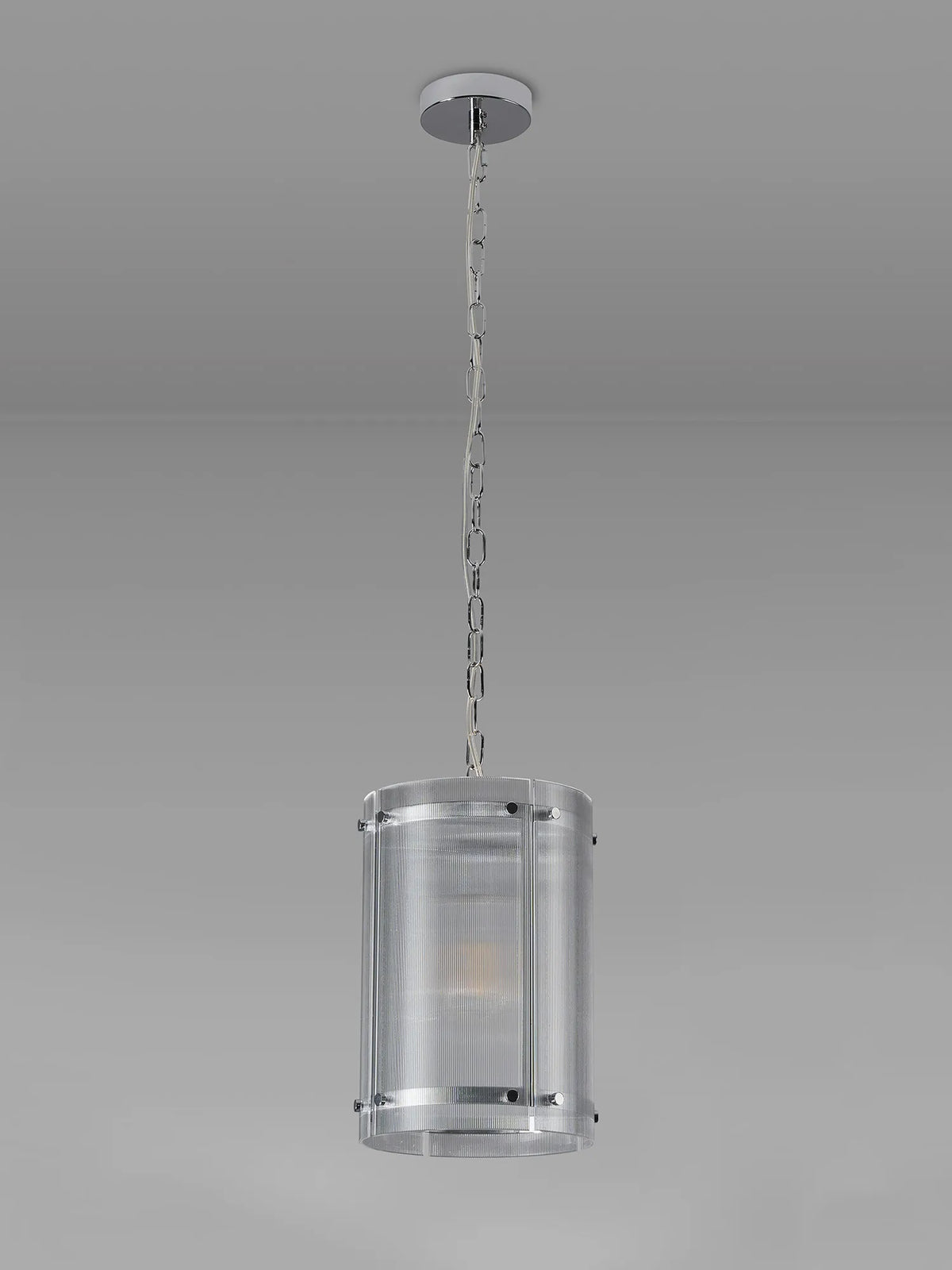 Portarlington 20.5cm Pendant  Narrow Ribbed Glass