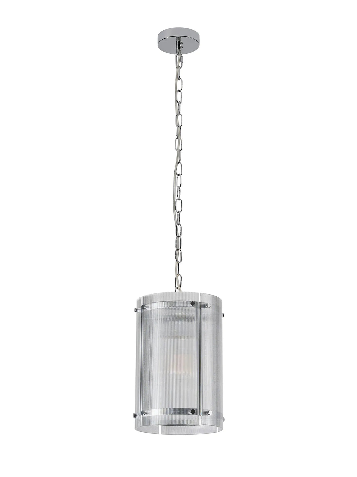 Portarlington 20.5cm Pendant  Narrow Ribbed Glass