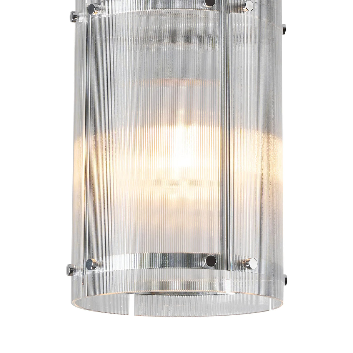 Portarlington 20.5cm Pendant  Narrow Ribbed Glass