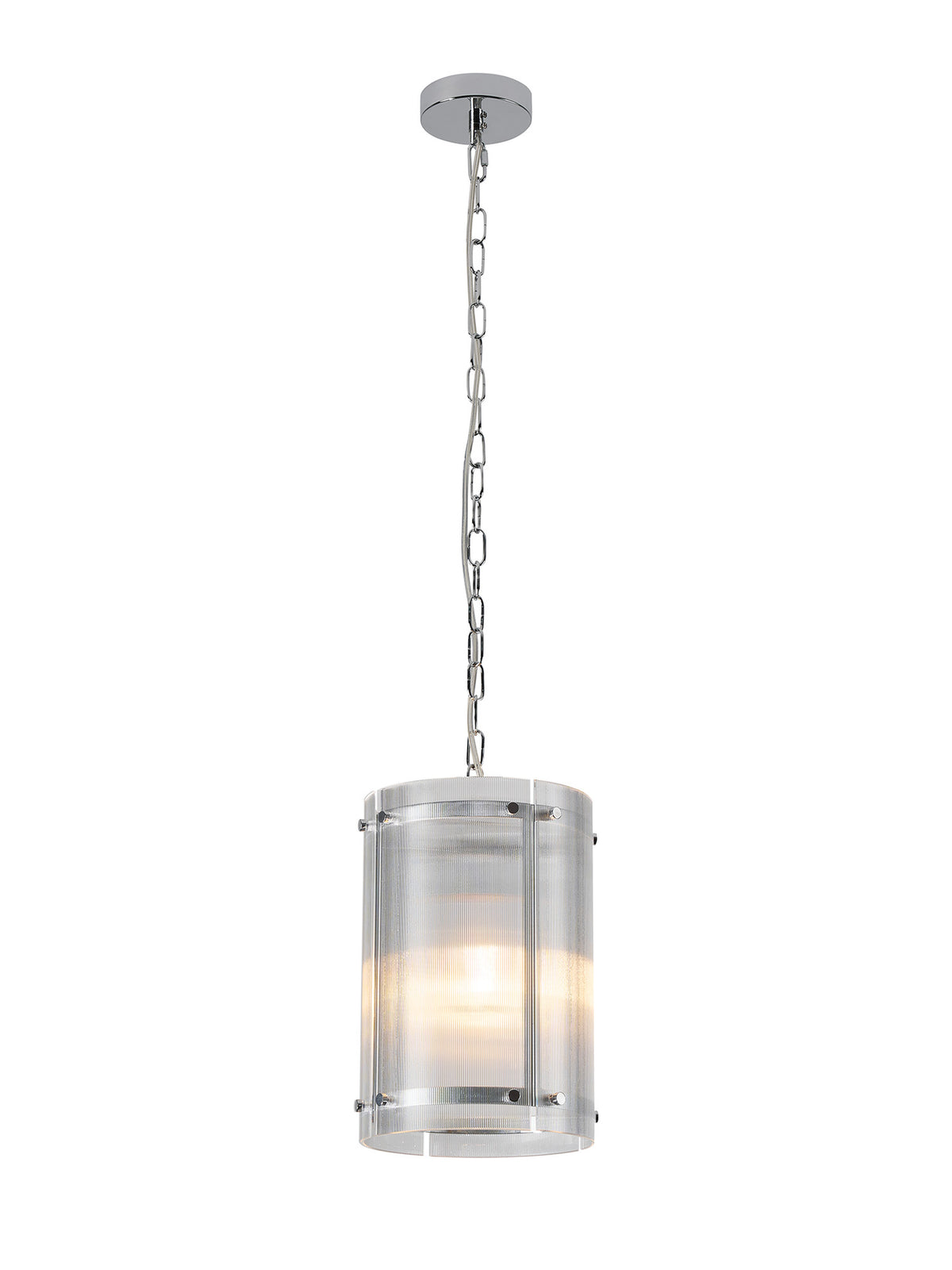 Portarlington 20.5cm Pendant  Narrow Ribbed Glass