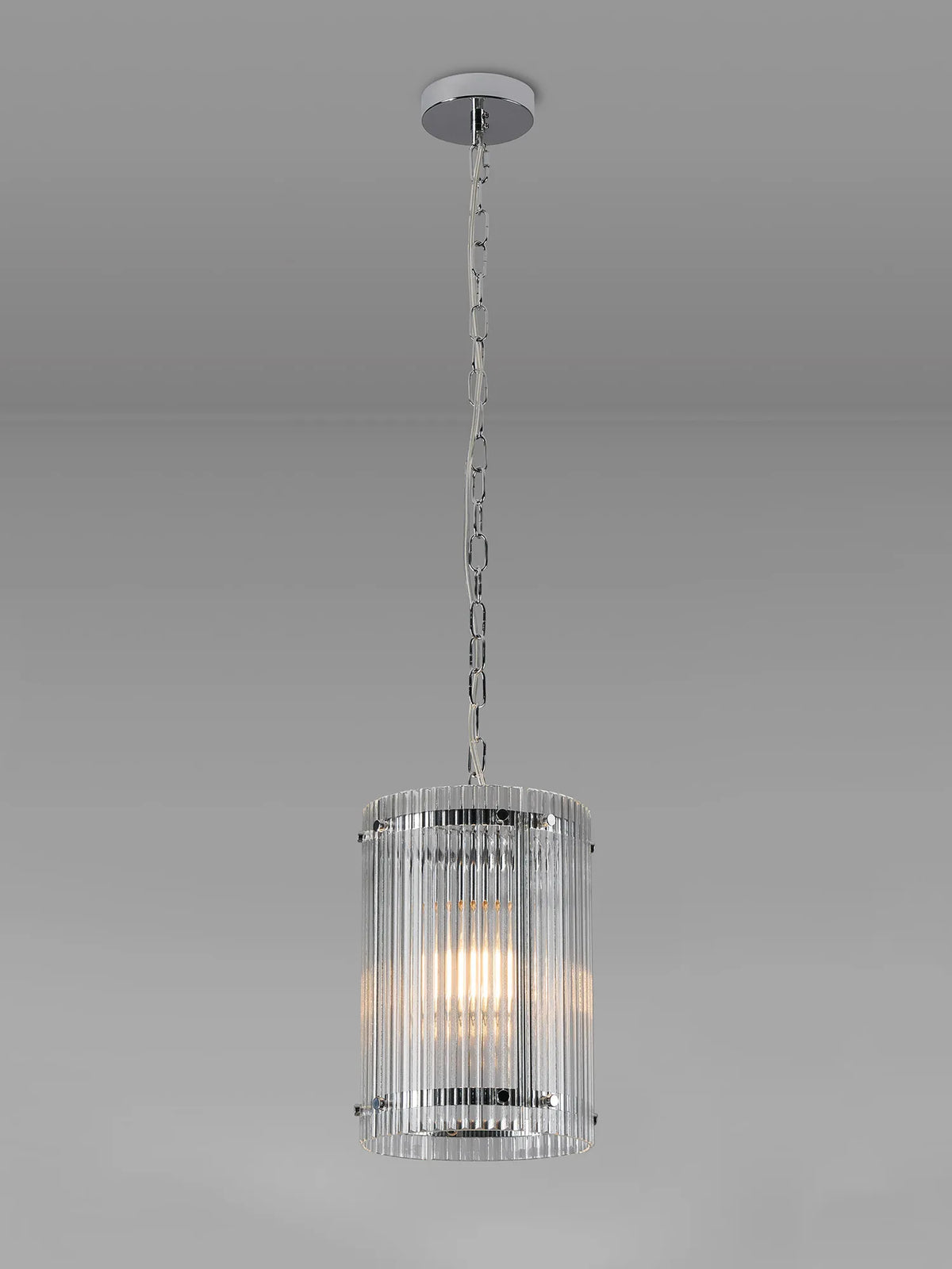 Portarlington 20.5cm Pendant  Wide Ribbed Glass