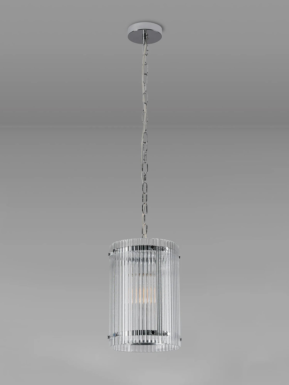 Portarlington 20.5cm Pendant  Wide Ribbed Glass