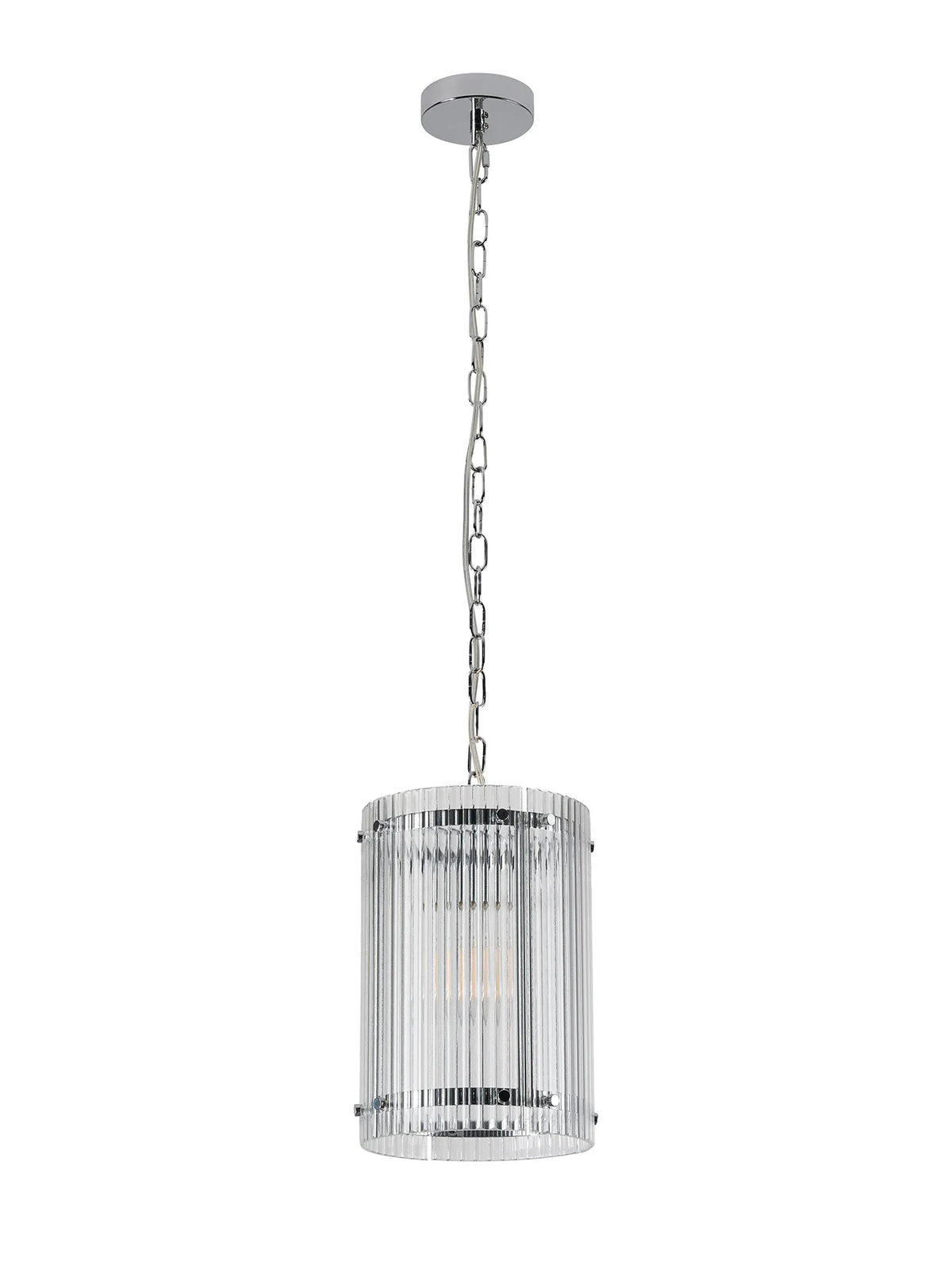 Portarlington 20.5cm Pendant  Wide Ribbed Glass