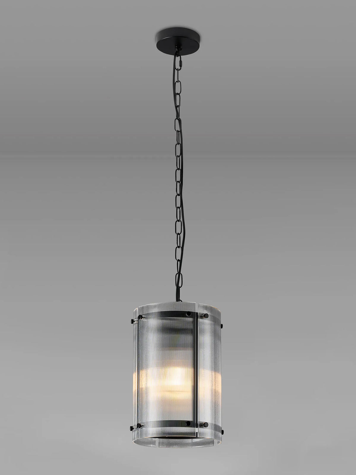 Portarlington 20.5cm Pendant  Narrow Ribbed Glass