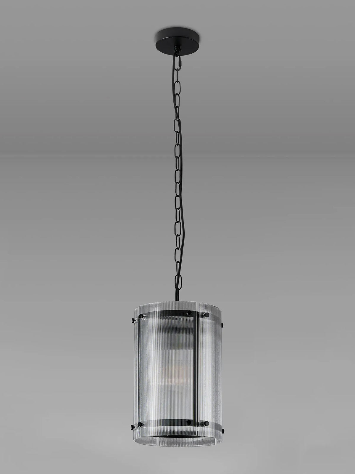 Portarlington 20.5cm Pendant  Narrow Ribbed Glass