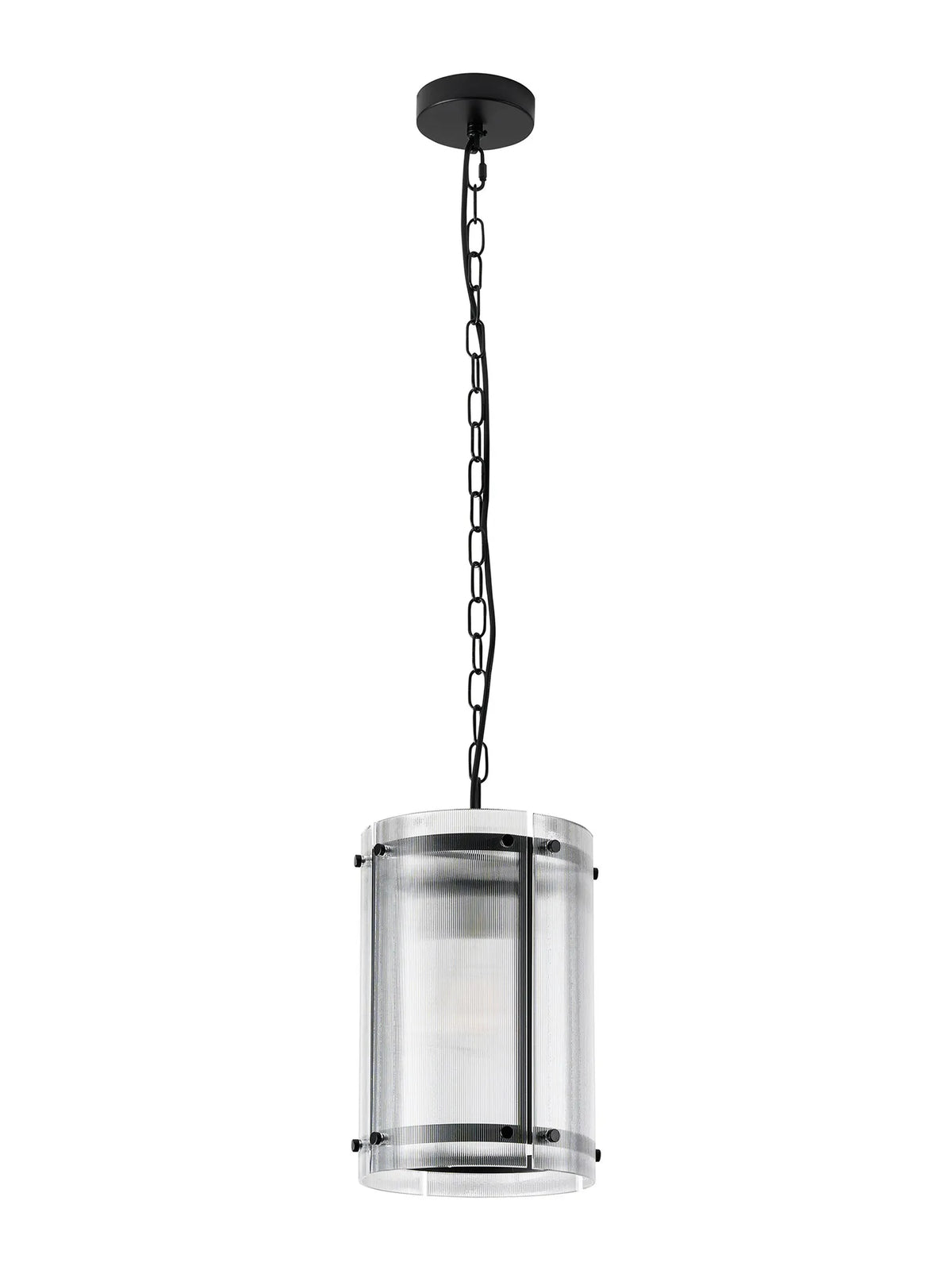 Portarlington 20.5cm Pendant  Narrow Ribbed Glass