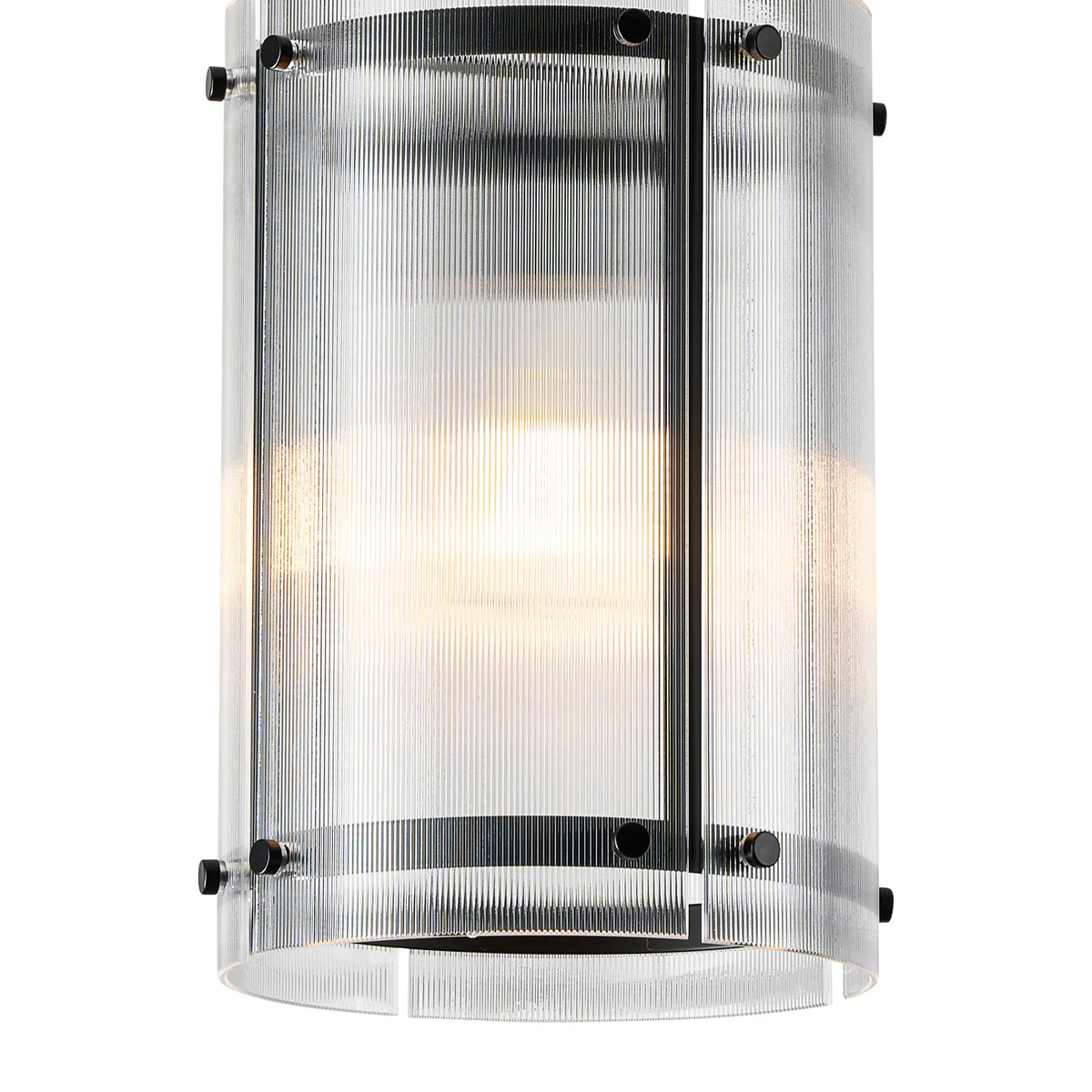 Portarlington 20.5cm Pendant  Narrow Ribbed Glass