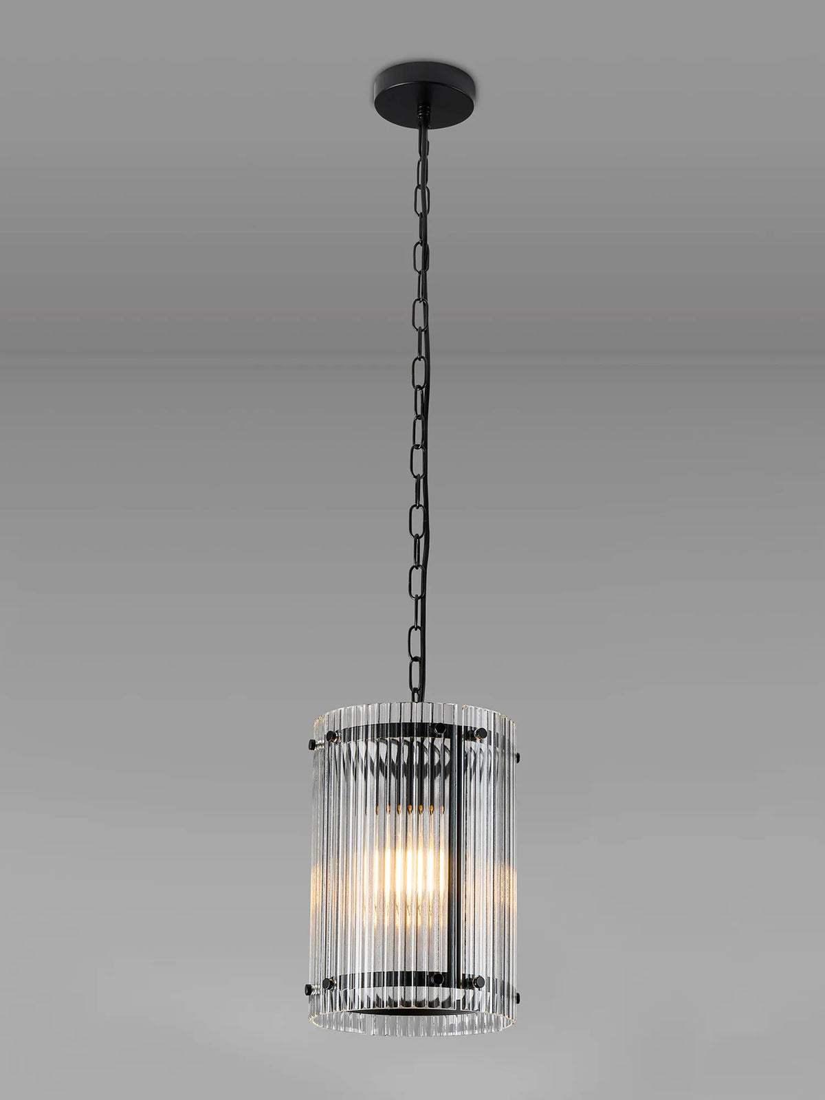 Portarlington 20.5cm Pendant  Wide Ribbed Glass