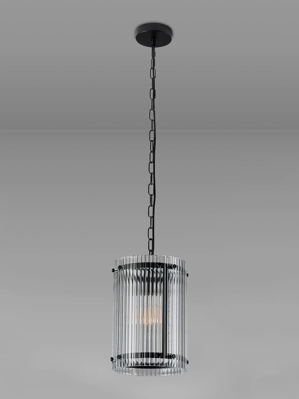 Portarlington 20.5cm Pendant  Wide Ribbed Glass