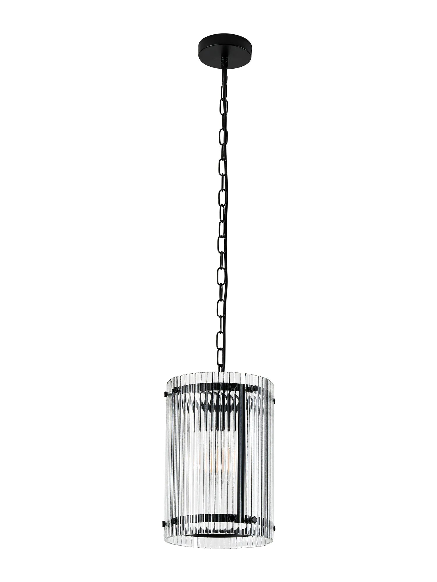 Portarlington 20.5cm Pendant  Wide Ribbed Glass