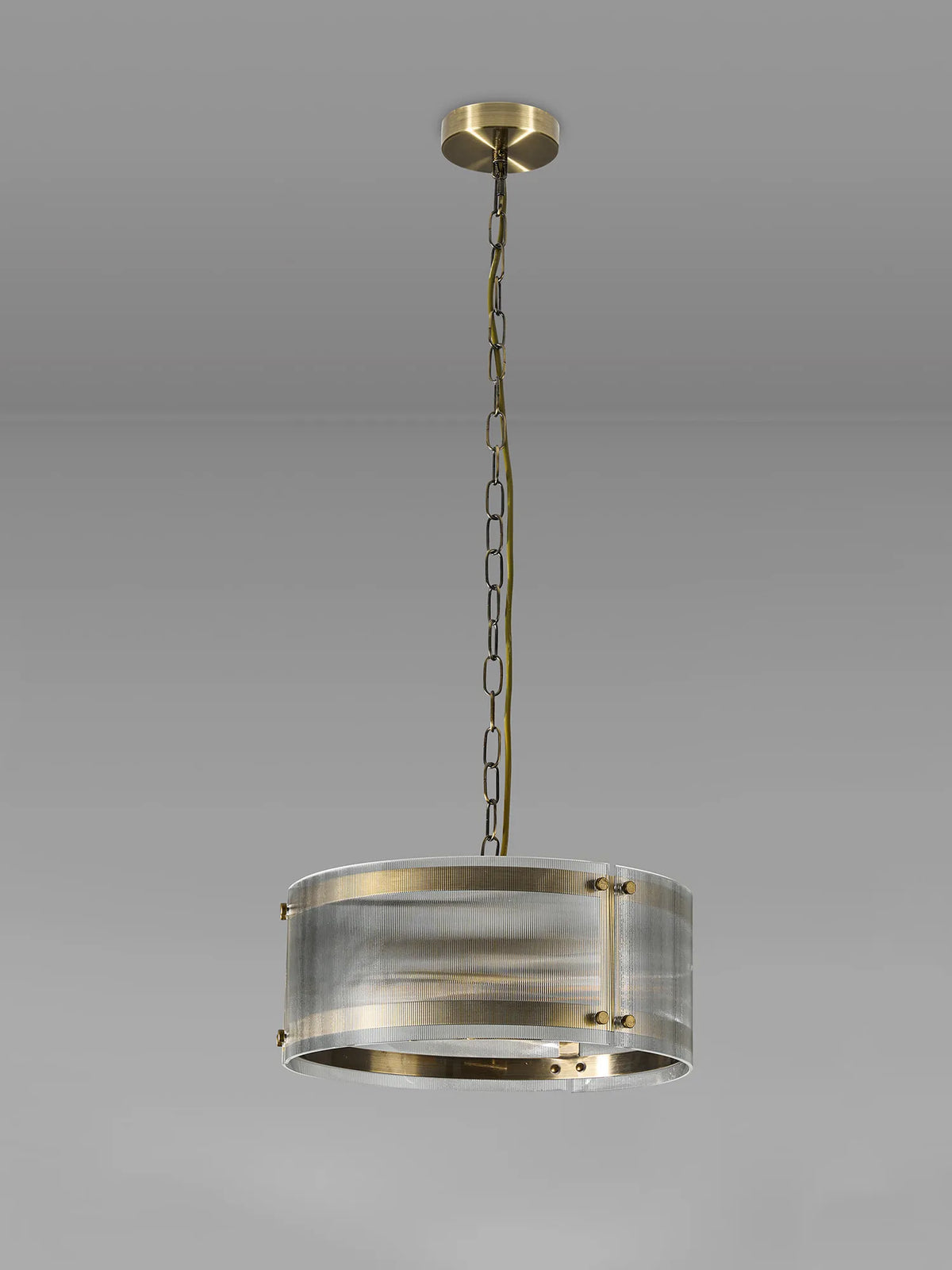 Portarlington 35cm Pendant Narrow Ribbed Glass