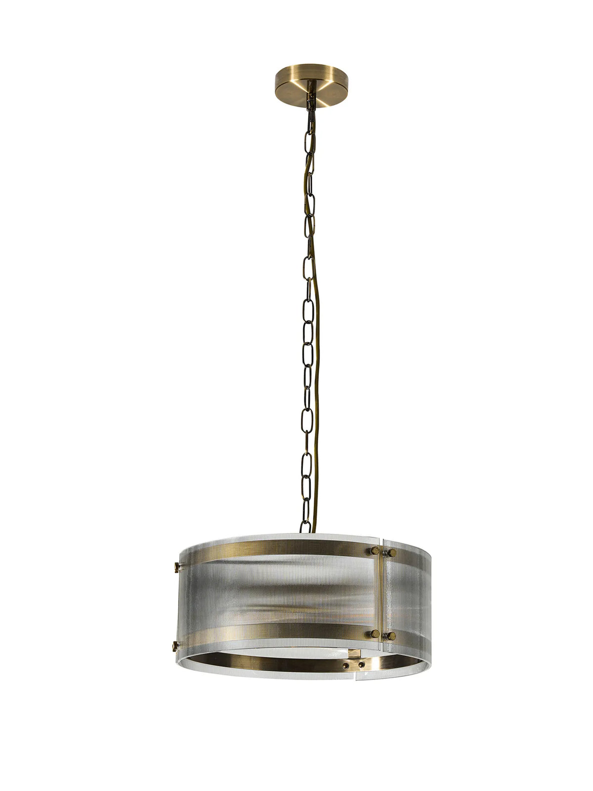 Portarlington 35cm Pendant Narrow Ribbed Glass