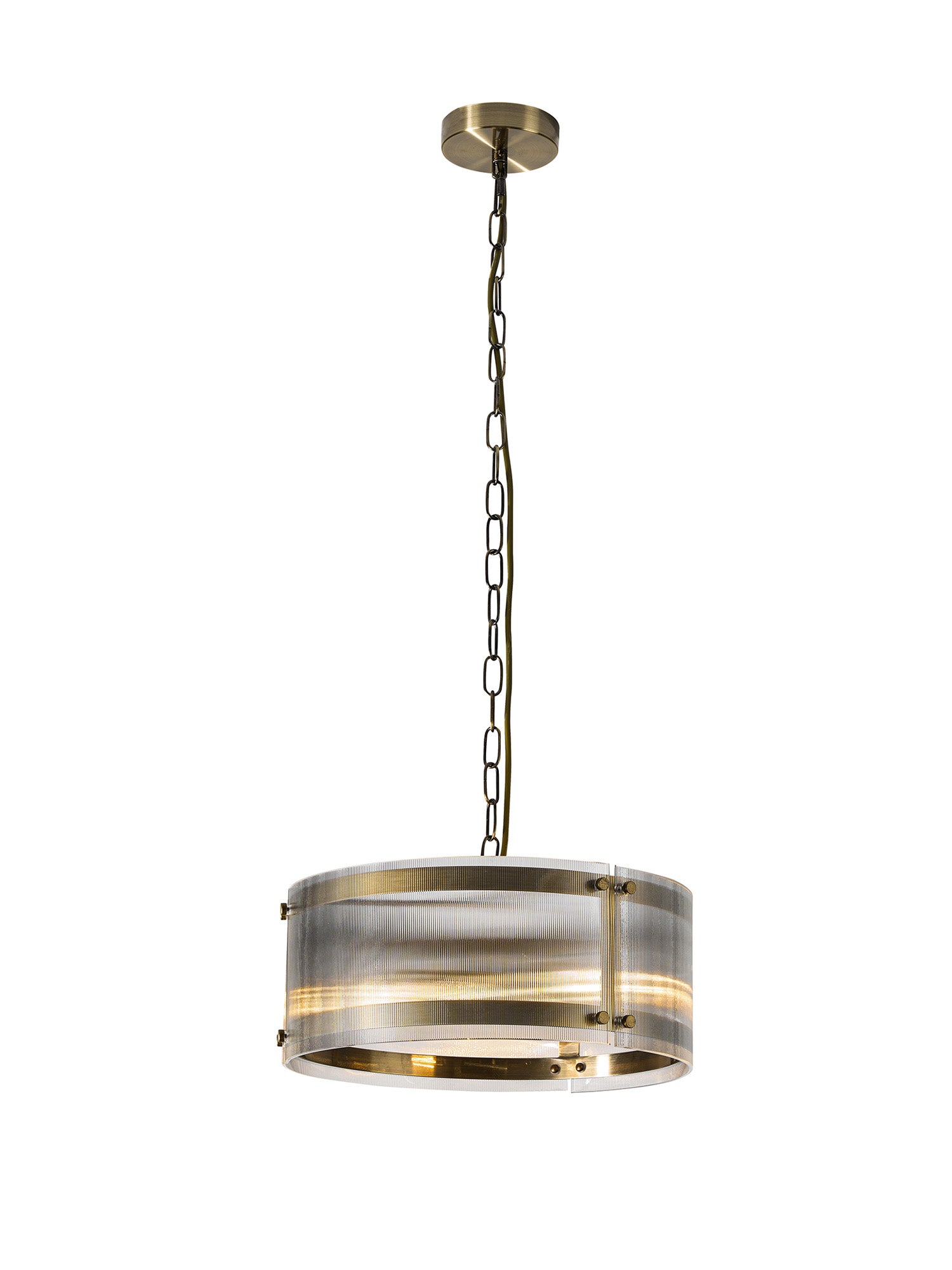 Portarlington 35cm Pendant Narrow Ribbed Glass