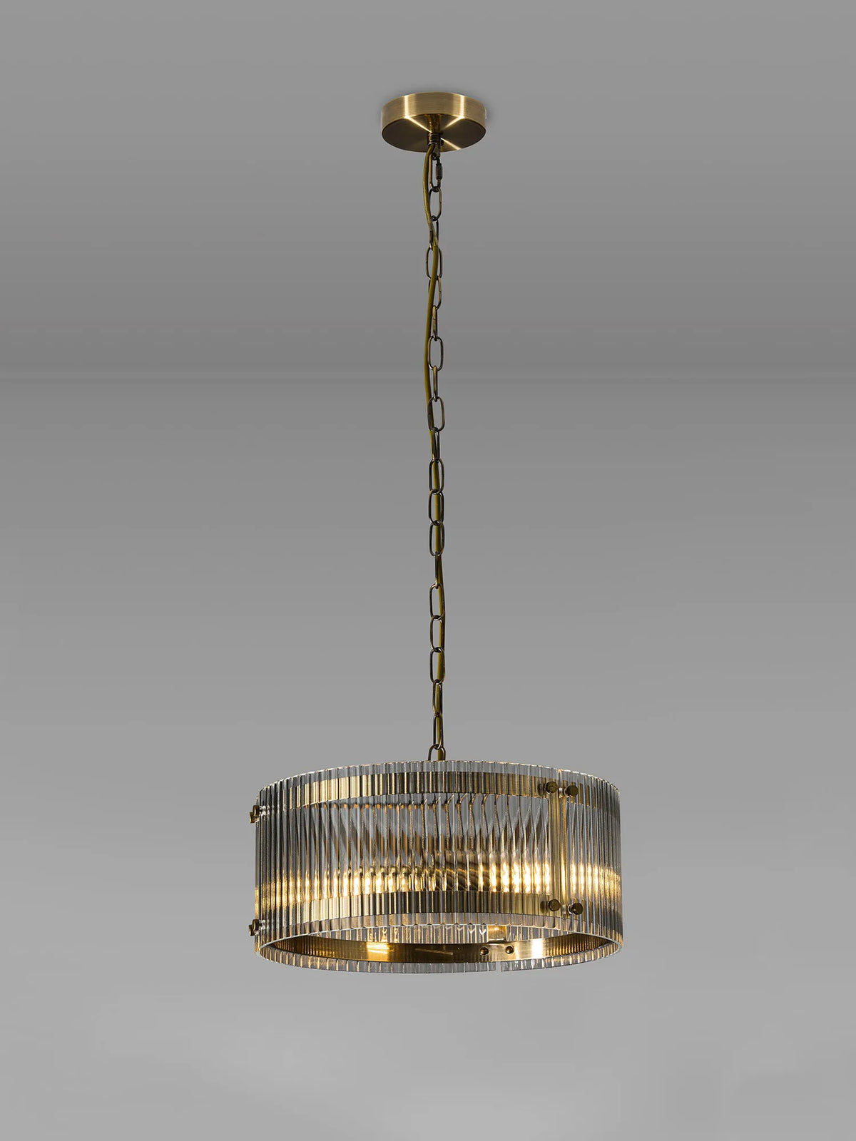 Portarlington 35cm Pendant Wide Ribbed Glass