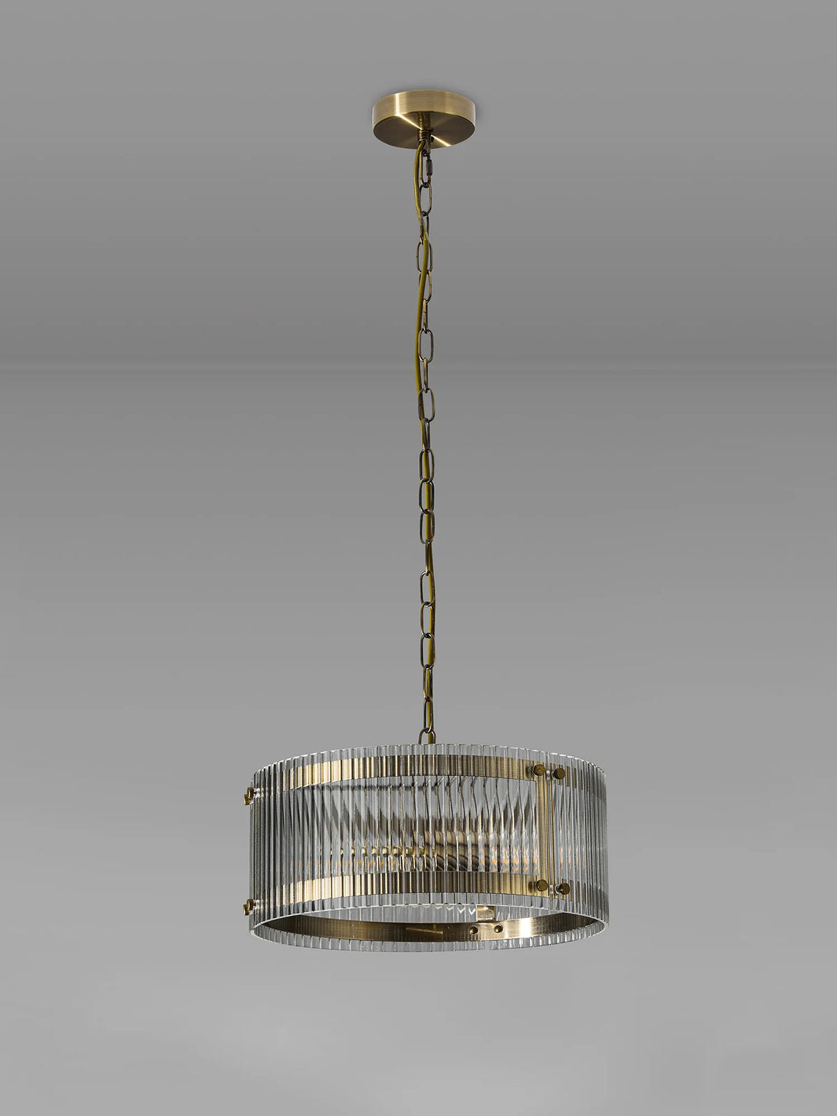 Portarlington 35cm Pendant Wide Ribbed Glass