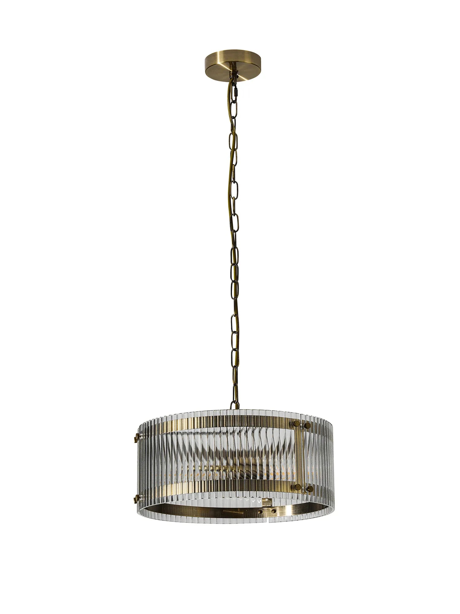 Portarlington 35cm Pendant Wide Ribbed Glass