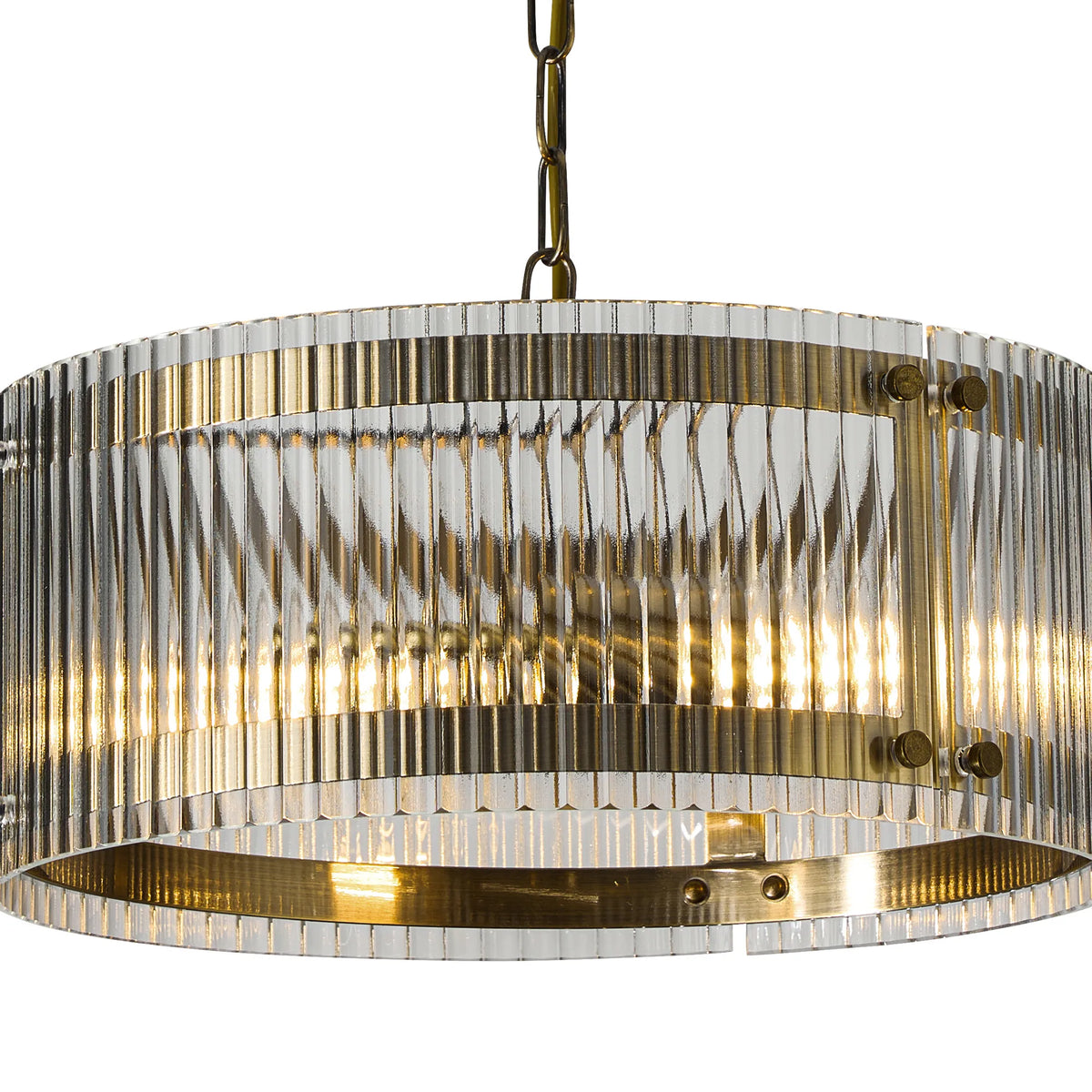 Portarlington 35cm Pendant Wide Ribbed Glass
