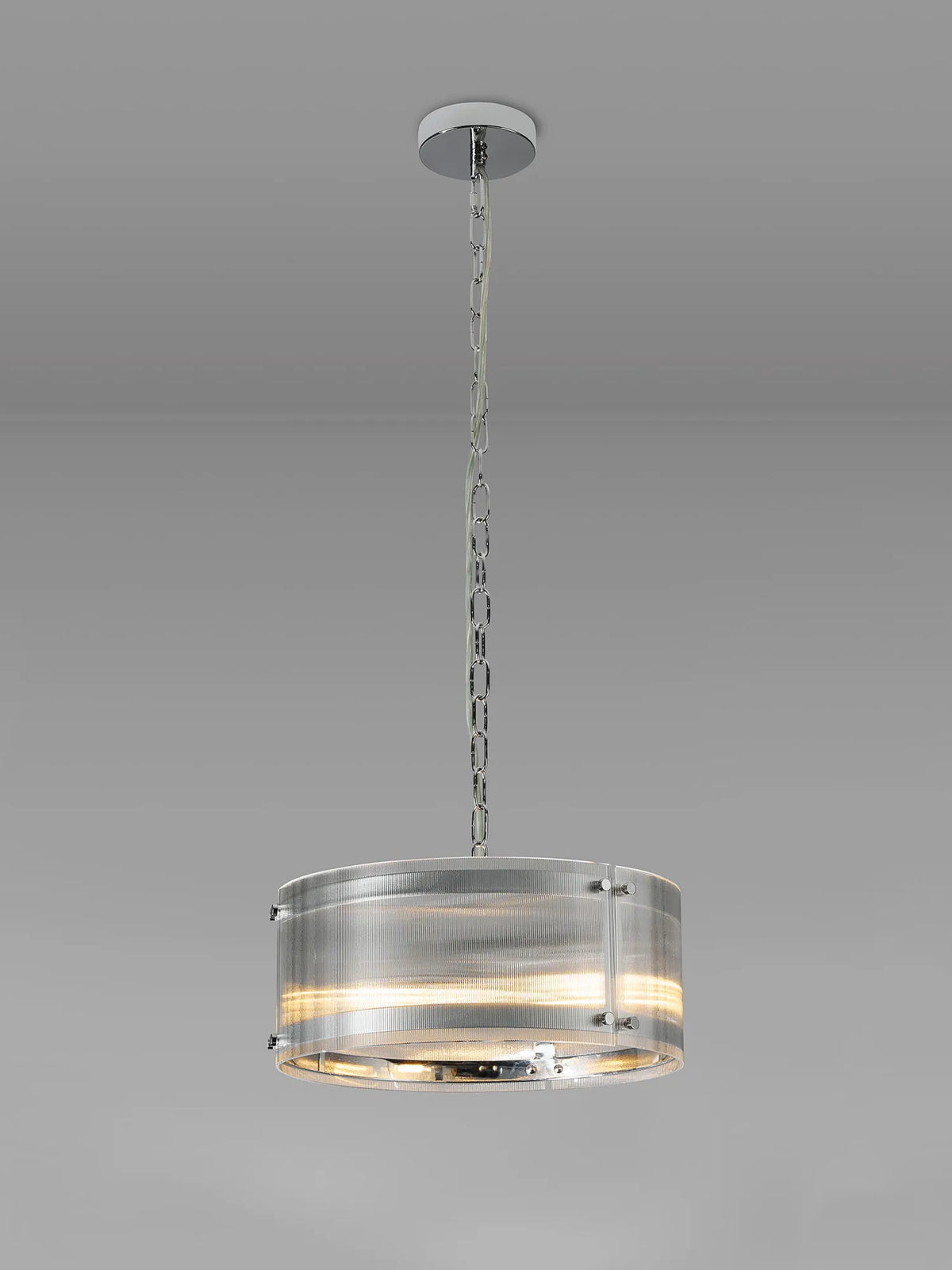 Portarlington 35cm Pendant Narrow Ribbed Glass
