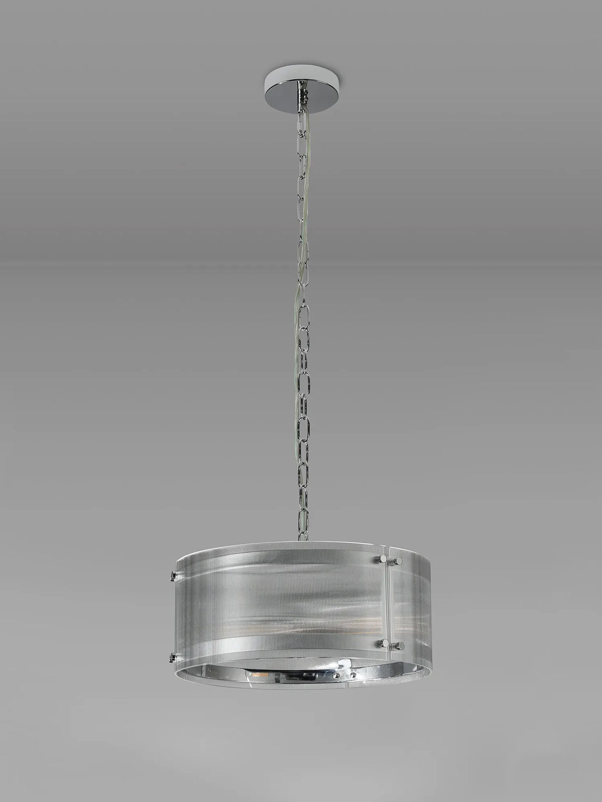 Portarlington 35cm Pendant Narrow Ribbed Glass