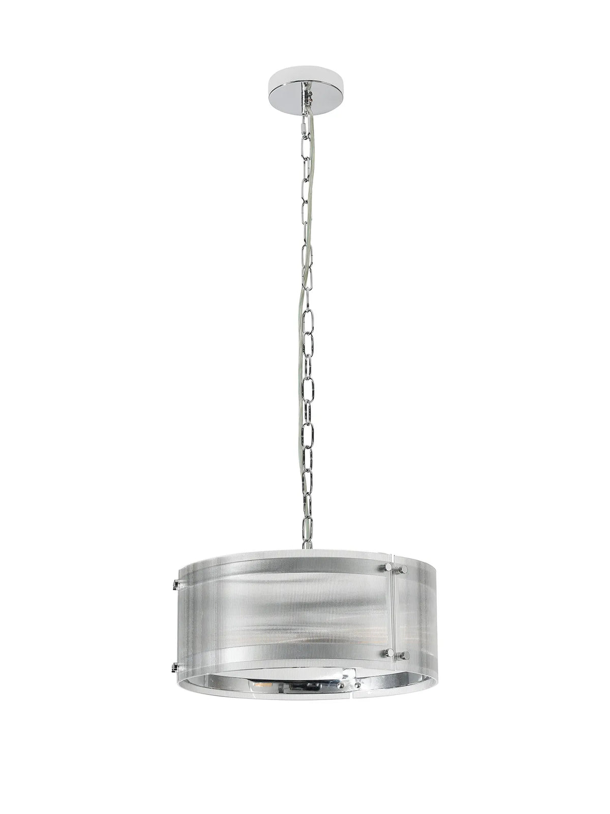 Portarlington 35cm Pendant Narrow Ribbed Glass
