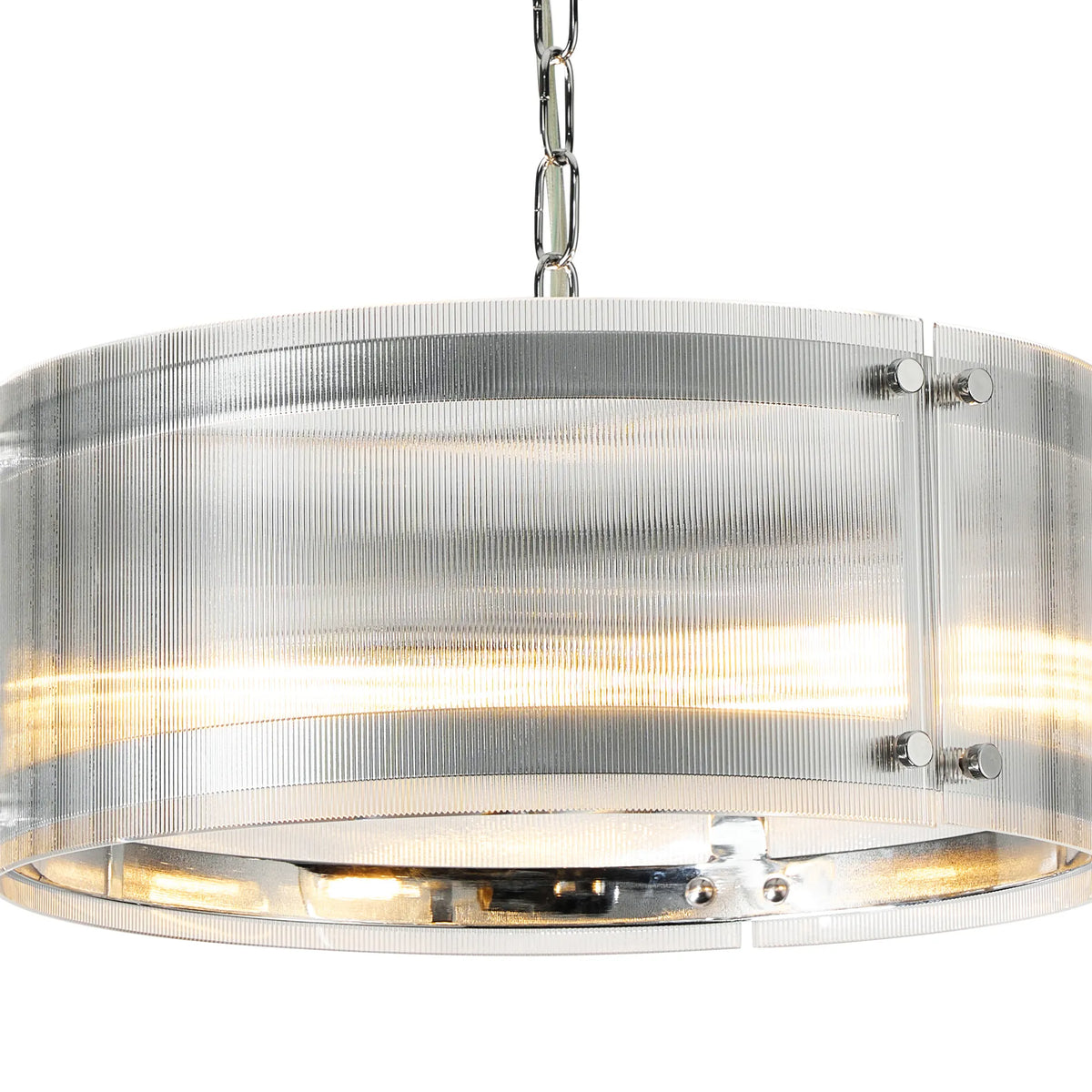 Portarlington 35cm Pendant Narrow Ribbed Glass