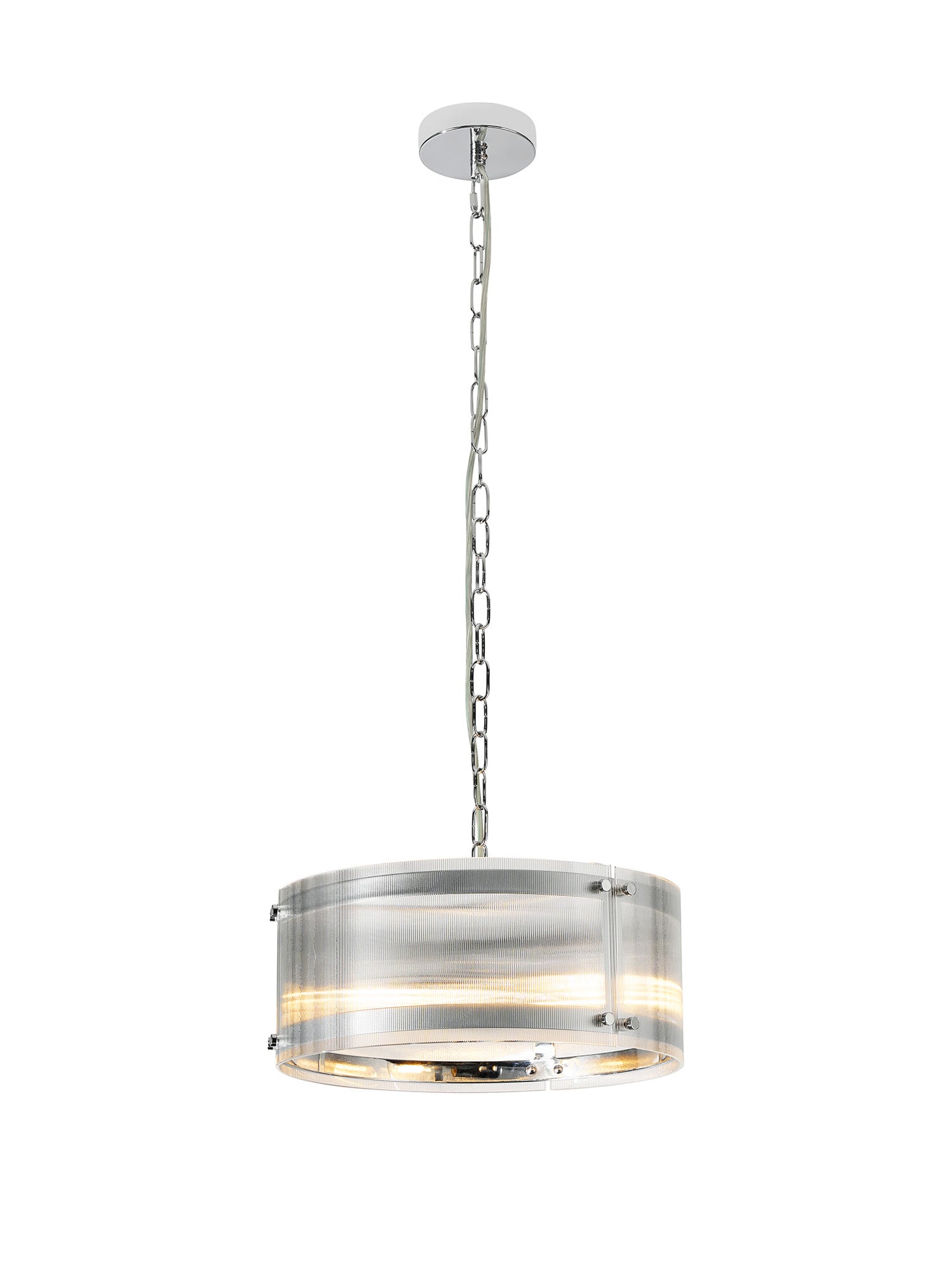 Portarlington 35cm Pendant Narrow Ribbed Glass
