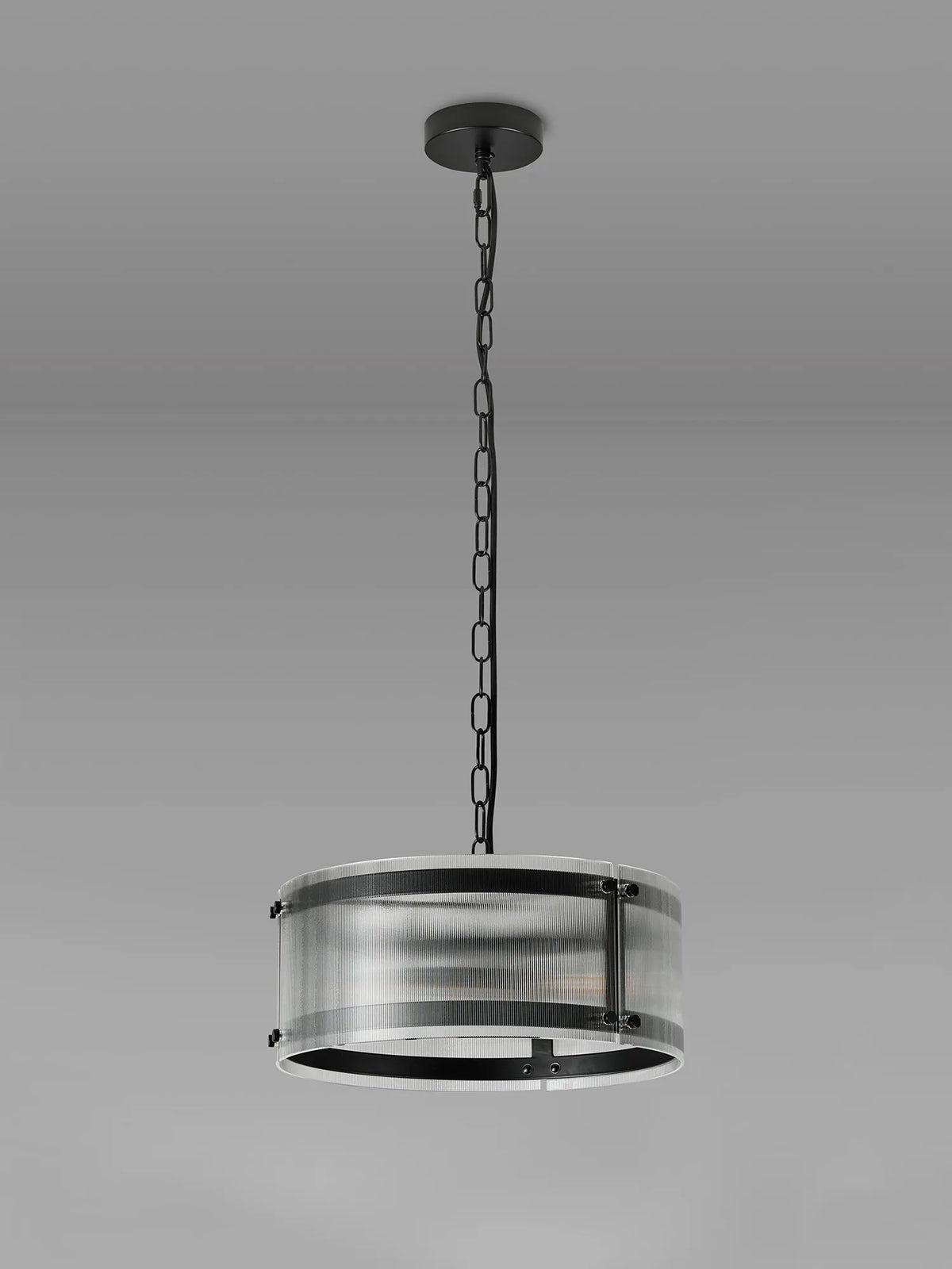 Portarlington 35cm Pendant Narrow Ribbed Glass