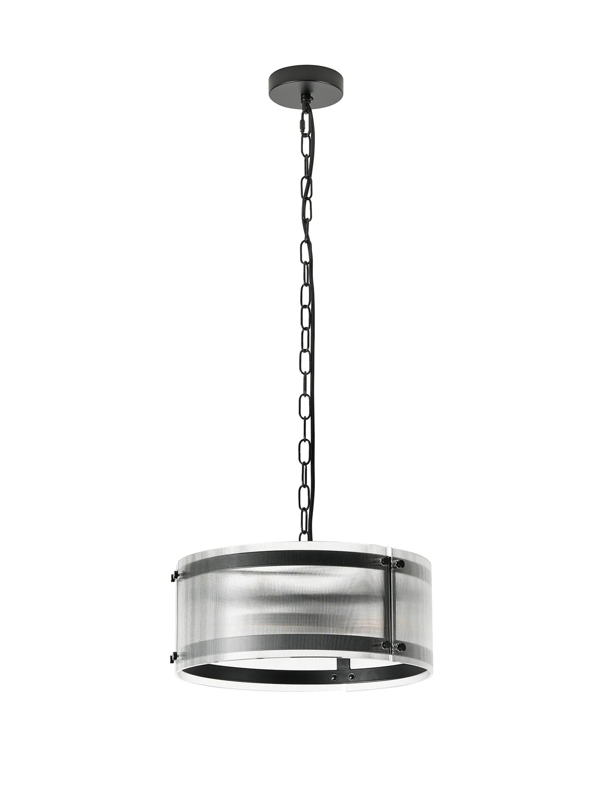 Portarlington 35cm Pendant Narrow Ribbed Glass