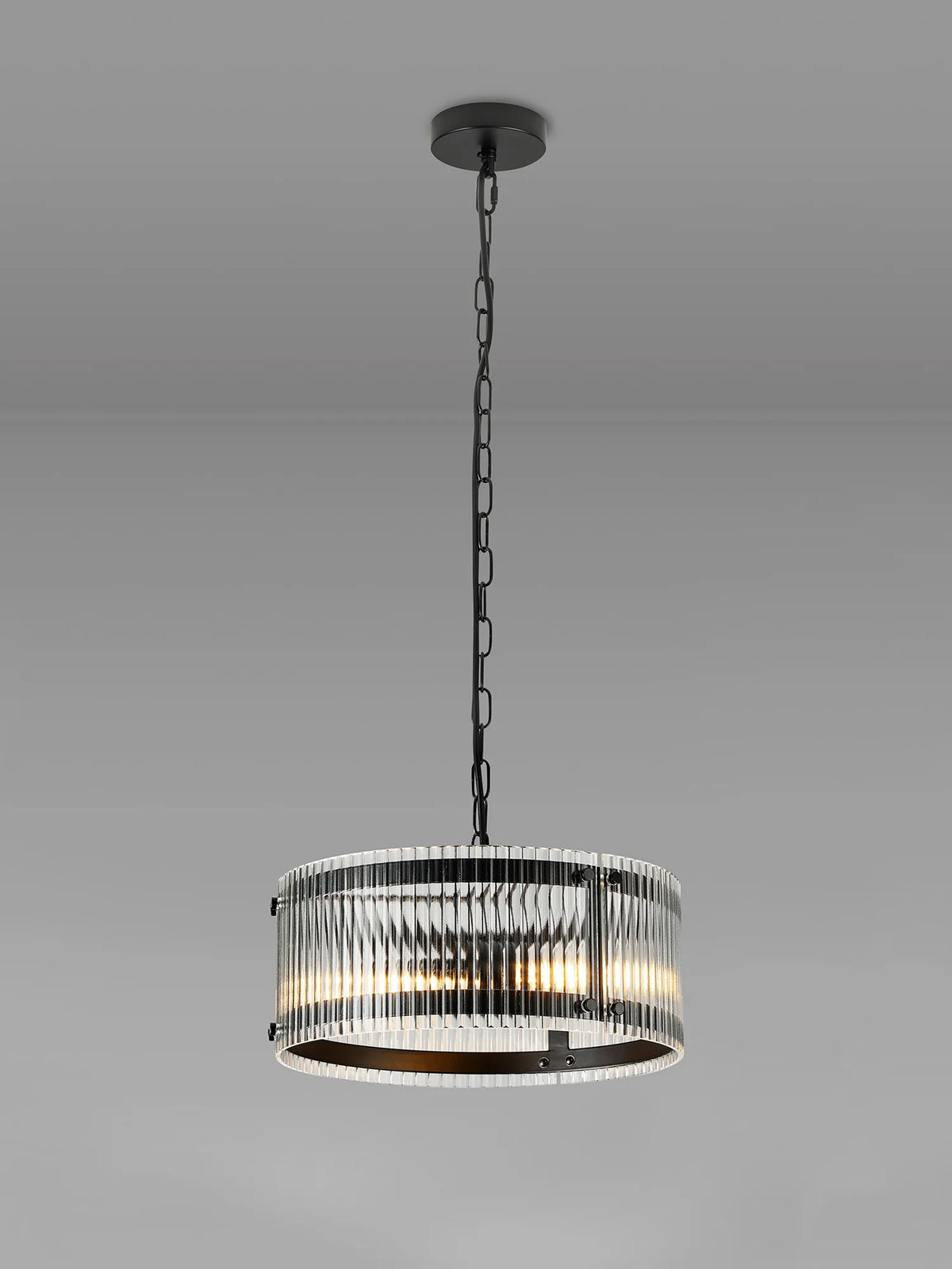 Portarlington 35cm Pendant Wide Ribbed Glass