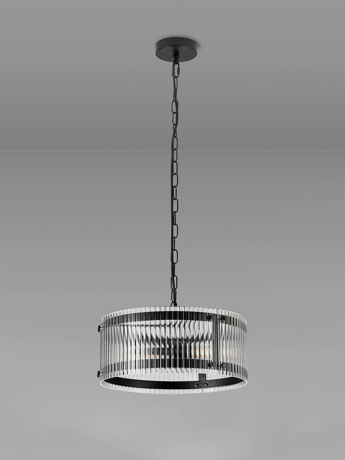 Portarlington 35cm Pendant Wide Ribbed Glass