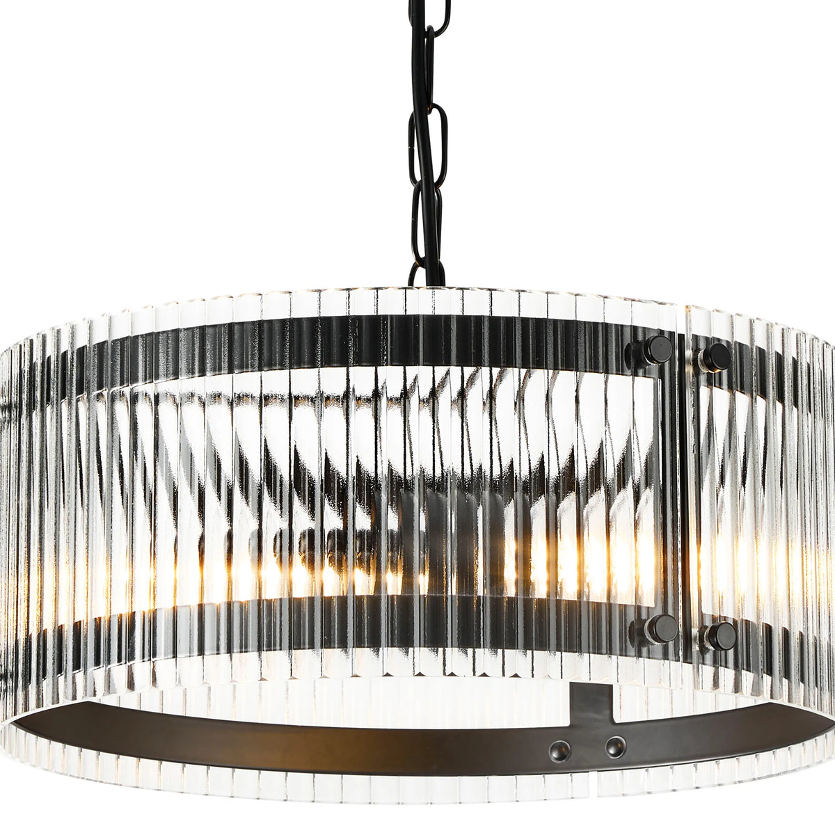 Portarlington 35cm Pendant Wide Ribbed Glass