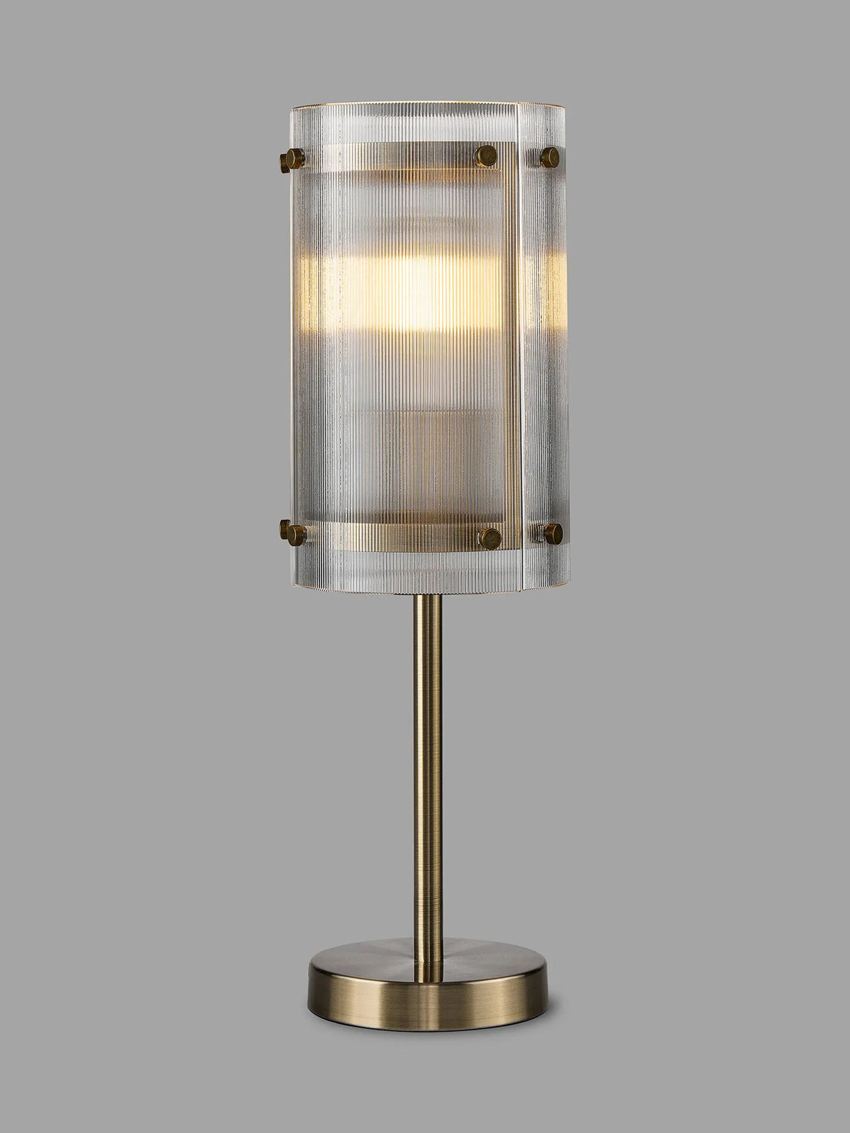 Portarlington Table Lamp Narrow Ribbed Glass