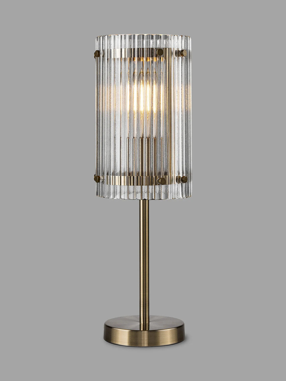 Portarlington Table Lamp Wide Ribbed Glass