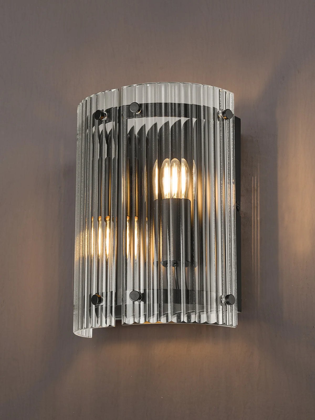 Portarlington Wall Light Wide Ribbed Glass